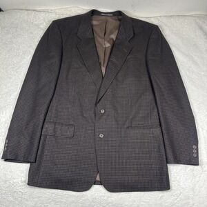 Pierre Balmain Blazer Men's 44 Long Silk‎ Wool Brown Sport Coat Jacket VTG